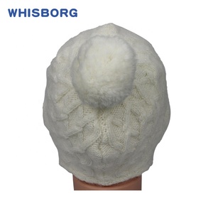 Angora Wool Baby <strong>Hat</strong> <strong>Walk</strong> Stitch Pattern Earflap Pompom <strong>Hat</strong> - Product Image 5