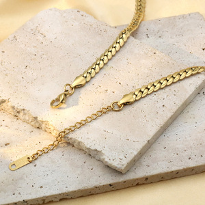 Stainless Steel NK Embossed Chain Necklace 18k Gold Plated 6mm Geometric Design Gift Jewelry - Product Image 4