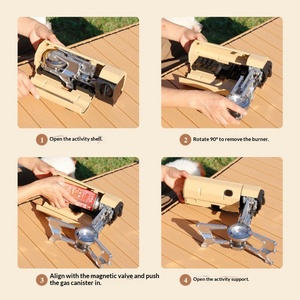 Estufa de Gas Portátil Plegable, Resistente al Viento, de Alta Potencia, para Acampar al Aire Libre y Cocinar en Casa - Product Image 4