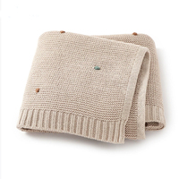 Venta caliente 100% algodón tejido Crochet Heirloom Swaddle manta patrón de lunares Super suave cuatro estaciones uso todas las ocasiones
