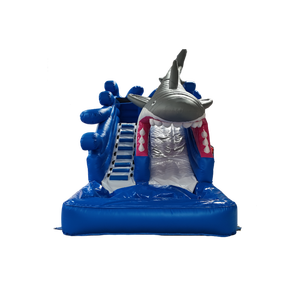 Château gonflable de toboggan aquatique de grande attaque de requin de taille adulte commerciale en gros comportant la piscine pour sauter et jouer - Product Image 6