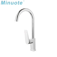 Robinet de cuisine en alliage de zinc à montage sur plan, avec bec flexible col de cygne, mitigeur d'évier
