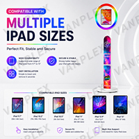 Cabina de Fotos con Espejo, Soporte Metálico Arqueado para iPad, Anillo de Luz RGB de 10.2-13 Pulgadas, Control Remoto para Alquiler en Bodas, Fiestas y Eventos