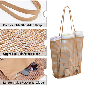 Sac de plage en filet, sac fourre-tout à bandoulière, kaki, blanc, noir, résistant à l'eau, sac de voyage, sac de natation et de plongée - Product Image 2