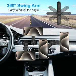 Longer Steel Hook Hands Free Magnético Air Vent Car Phone Mount para iPhone 16 Pro Max 15 14 13 12 Todos os Smartphones - Product Image 6