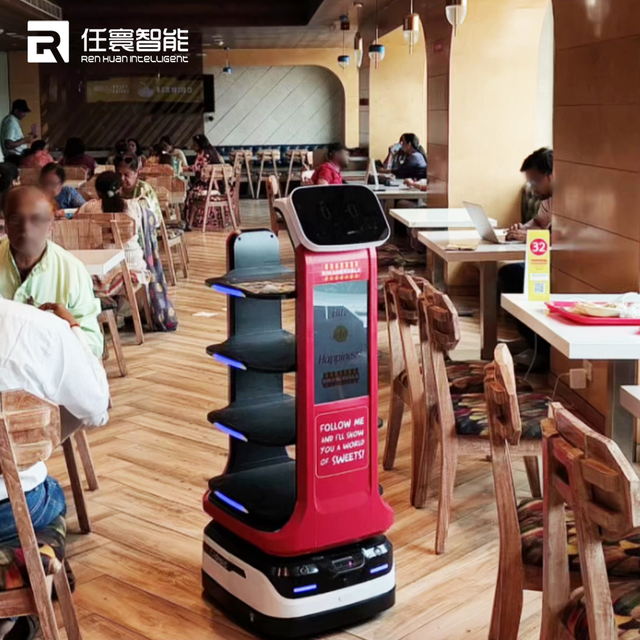 Renhuan Mars Delivery Robot AI Chat Interaction Menu Order Cost-effective Cutting-edge 40KG Payload 10 Hours Work Time
