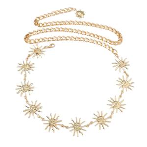 高級合金天然石夏ボディハーネス女性エレガントゴールドウエストクロスオーバージュエリー流行のベリーチェーン記念日 - Product Image 5