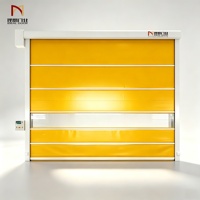 Porte à enroulement rapide en PVC jaune / Porte à enroulement rapide industrielle avec détection radar pour entrepôt, salle blanche, usine