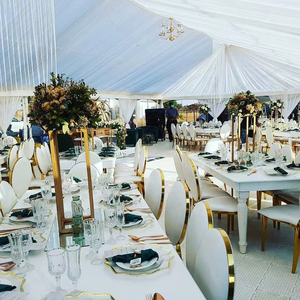 เก้าอี้จัดงานแต่งงานในโรงแรมทำจากสเตนเลสสีทองดีไซน์หรูทันสมัย - Product Image 5