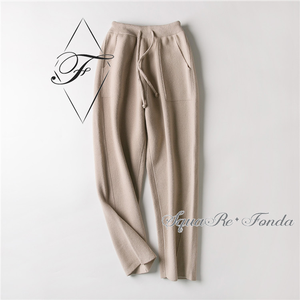 <span class=keywords><strong>Pantaloni</strong></span> in tinta unita in Cashmere 100% autunno inverno da <span class=keywords><strong>donna</strong></span> - Product Image 5