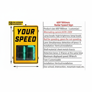 Vehicle Speed Control LED Sign Radar Speed Display Traffic <b>Monitoring</b> <b>System</b> - Product Image 1