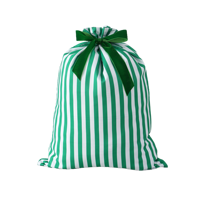 Sac de Noël en toile rayée de luxe réutilisable avec cordon de serrage pour décorations et cadeaux, idéal pour la vente en gros