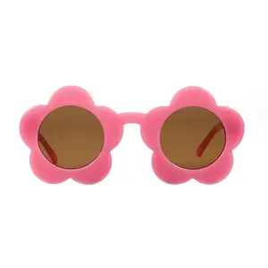 Brandneue Mode Kinder Party Sonnenbrille Runde transparente Sonnenblume UV-Schutz Bunte Gelee Brille Kinder Sonnenbrille