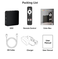 Dcolor GD2 Certificado por Google 4K Av1 Nuevo Decodificador de TV Android 14 con 2GB 32GB, Doble WIFI, 4K y Certificación OTT