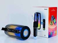 Mini haut-parleur portable 2026 pour machine de karaoké sans fil avec microphones sans fil, éclairage LED RGB et communication AUX & USB