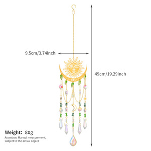 Prismas <span class=keywords><strong>de</strong></span> Cristal Naturales Colgantes con Diseño <span class=keywords><strong>de</strong></span> <span class=keywords><strong>Sol</strong></span> <span class=keywords><strong>y</strong></span> <span class=keywords><strong>Luna</strong></span>, Decoración <span class=keywords><strong>de</strong></span> Cristal, Artesanías para el Hogar, Venta al Por Mayor - Product Image 6