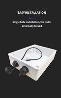 LSHITECH M20 IP67 Conector Hembra de Bayoneta Mini USB de Alta Resistencia y Cable de Alimentación 30V DC 1.5A para Equipos Industriales y Exteriores