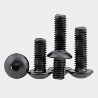 Vis M8-1.25 à finition oxyde noir, têtes de vis pour machine, filetage grossier, système d'measurement en pouces, longueur 10 mm