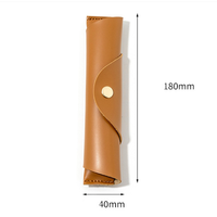 Étui à stylo en cuir PU enveloppant avec bouton-pression, pochette portable pour un seul stylo, étui de protection pour crayons