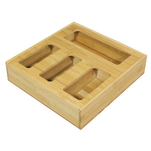 Bamboo <b>Storage</b> Box Multi Compartment Desk Organizer Rectangular Standing Type Neatening <b>Storage</b> Solution - Product Image 3