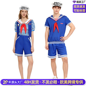 Disfraz de Halloween de Stranger Things, traje azul marino, disfraz de camarero de heladería para adultos, disfraz de anime para juegos de rol - Product Image 5