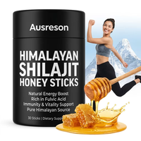 Ausreson OEM Pure Shilajit Honey Raw Resin Pack Drink Products Energy Immune Support Halal Vital Himalayan Shilajit Honey Sticks