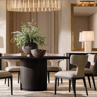 Ensemble de meubles de salle à manger personnalisés Kumusi, chaise en bois massif, table ronde pour la maison, la cuisine ou le restaurant