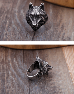 Anillo con Cabeza de Lobo, Chapado en Oro y Plata, Estilo Punk, Joyería Unisex de Moda para Uso Diario - Product Image 6