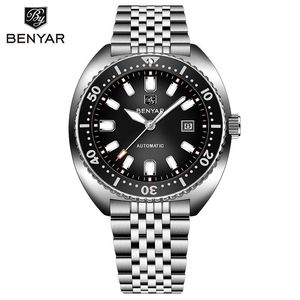 Benyar Men's Automatic Mechanical <b>Watch</b> Stainless Steel <b>Case</b> 50m Waterproof Folding Clasp BY-5211M - Product Image 1