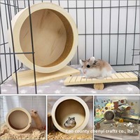 Petite souris silencieuse écologique pour animaux Roue d'exercice pour hamster en bois