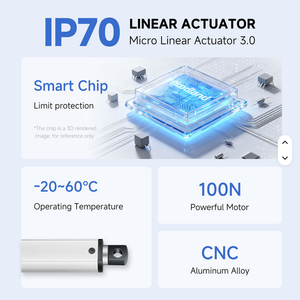 Actionneur linéaire compact Hoodland 12V DC, course 100-200mm, charge 100N, <span class=keywords><strong>moteur</strong></span> à balais, pour appareils électroménagers, cadres de 19mm, armoires et fenêtres - Product Image 6