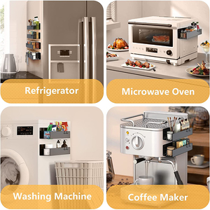 Paquete de 4 Estantes Magnéticos Móviles <span class=keywords><strong>para</strong></span> Refrigerador, Organizador de <span class=keywords><strong>Especias</strong></span>, Estantes Magnéticos <span class=keywords><strong>para</strong></span> Refrigerador de Cocina - Product Image 5