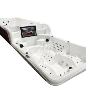 BIGEER BG-6613 Luxuriöser Acryl-Spa-Pool für den Außenbereich in Villen mit Zwei-Zonen-<span class=keywords><strong>Design</strong></span> Hoch/Tief, Schwimm- & Massagefunktionen für den Heimgebrauch - Product Image 1