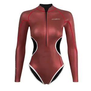 DIVESTAR pakaian selam Bikini wanita, kustom berbahan Neoprene Glide kulit untuk menyelam dan berenang