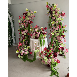 Arche de fleurs artificielles vert forêt romantique personnalisée A-1918 pour anniversaire, demande en <span class=keywords><strong>mariage</strong></span>, événements de <span class=keywords><strong>mariage</strong></span>, décoration - Product Image 1