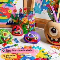 Foska Vente Chaude Marqueurs Acryliques Non Toxiques Multicolores 6 Couleurs Marqueurs à Peinture à l'Alcool Ensemble de Dessin pour Enfants Étudiants