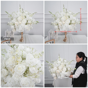 Handmade Modern Eco-friendly Silk Flower Ball Artificial Ground Arrangement <b>Table</b> Floral for Hotel Decoration - Product Image 3