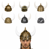 Nouveau Casque Viking en Corne Électroplaqué en Plastique – Chapeau de Guerrier pour Fêtes, Accessoire de Déguisement pour Halloween, Carnaval et Événements Cosplay