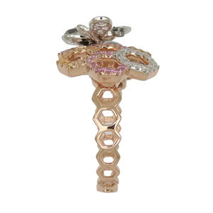 แหวนเงินแท้ประดับเพชรคิวบิกเซอร์โคเนียรูปสัตว์ แมลง ผึ้ง สำหรับผู้หญิง ขายส่งตามสั่ง - Product Image 1