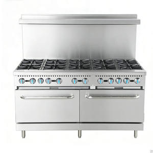 Estufa de Gas Comercial Certificada ETL de 10 Quemadores, 360,000 BTU, Acero Inoxidable Resistente con Horno Doble para Restaurante - Product Image 4