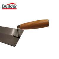 Ensemble d'outils de maçonnerie pour constructeur avec manche en bois : truelle à brique, truelle à plâtre, truelle à dents carrées, pour la construction et le plâtrage