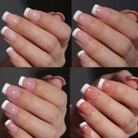 18 formes 6 couleurs 3 en 1 Gel X ongles roses pointes françaises 15 tailles couverture complète gel doux français pré-conception pointes d'ongles personnalisées