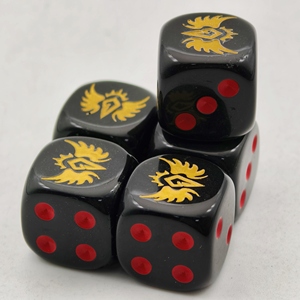 Set di dadi acrilici personalizzati per giochi da tavolo Pub di famiglia placcatura in oro con Logo digitale inciso - Product Image 4