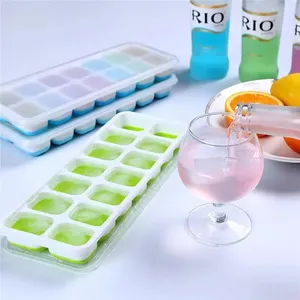 Moule à glaçons 14 compartiments en silicone PP avec couvercle amovible pour glaces maison, cocktails, congélateur, cuisine et bar - Vente en gros - Product Image 3