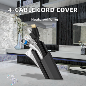 Couvercle de cordon en caoutchouc PVC de 157 pouces 15 pièces Kit de connecteurs 4 câbles <span class=keywords><strong>TV</strong></span> Raceway gestion du cordon fendu anti-cernes conduits de câblage - Product Image 2