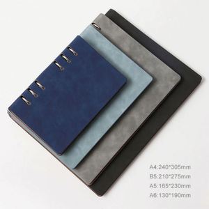 Custom Magnetic Buckle Promotional Business A5 PU Silk <b>Screen</b> Printed Loose-<b>Leaf</b> 6 Ring Refillable Notebook Binder - Product Image 5