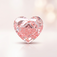 Diamant rose vif de laboratoire, taille cœur, VVS2, certifié IGI, modèle LG28, pour la fabrication de bijoux par AURA LUXURIA