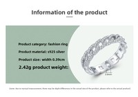 Anillos de Joyería Fina de Lujo con Circonita de Alta Calidad, Anillo de Boda de Plata de Ley 925 con Temperamento Moderno para Mujer