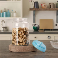 Pot en plastique PET avec poignée antique, grande capacité de 1000 ml avec bouchon à vis pour farine, miel, poudre, kimchi fermenté