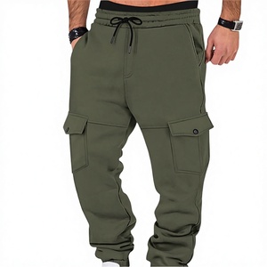 Wholesale Men's Casual Pants Drawstring Mid Waist Straight Outdoor Sports Sweatpants <b>Work</b> <b>Jogger</b> Pants with Pockets - Product Image 2